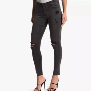 Adriano Goldschmied The Legging Ankle Super Skinny Distressed Gray Jeans Size 25